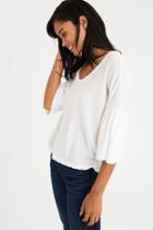 American Eagle Outfitters Ae Ruffle 3/4 Sleeve T-shirt