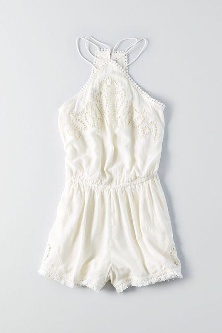 American Eagle Outfitters Ae Lace Embroidered Romper