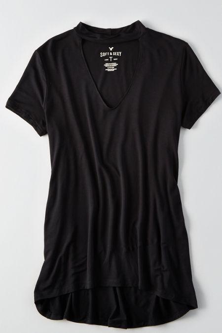 American Eagle Outfitters Ae Soft & Sexy Choker T-shirt