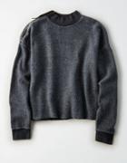 American Eagle Outfitters Ae Inside-out Zip-shoulder Sweatshirt