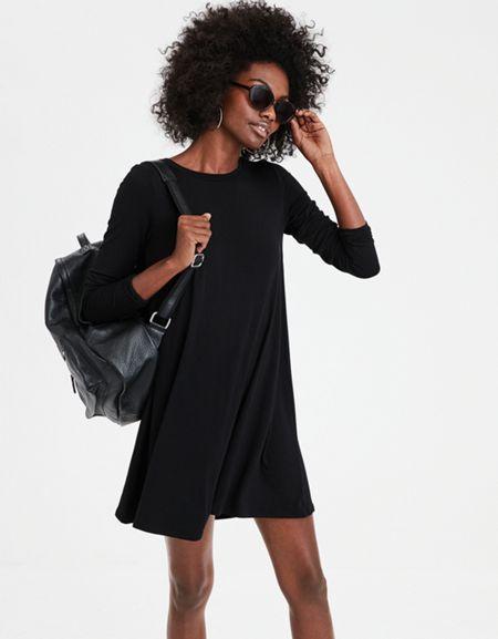 American Eagle Outfitters Ae Pleated Back Swing Dress