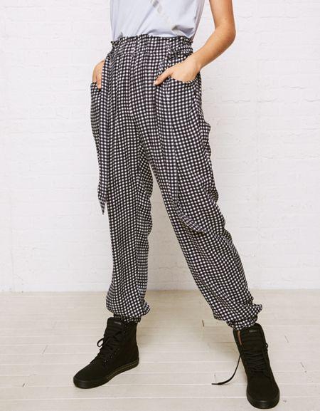 American Eagle Outfitters Don't Ask Why Gingham Paperbag Pant