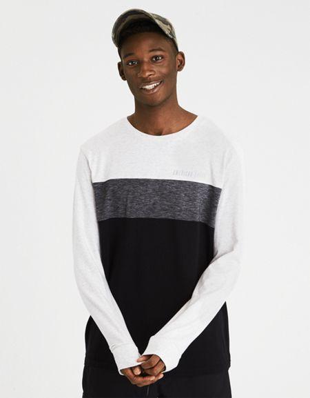 American Eagle Outfitters Ae Flex Long Sleeve Colorblock T-shirt
