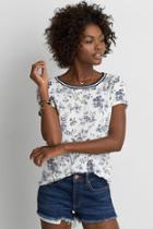American Eagle Outfitters Ae Soft & Sexy Ringer Floral T-shirt