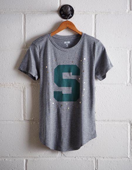 Tailgate Women's Michigan State Foil Star T-shirt