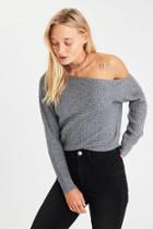 American Eagle Outfitters Ae Slouchy Off-the-shoulder Crop Sweater