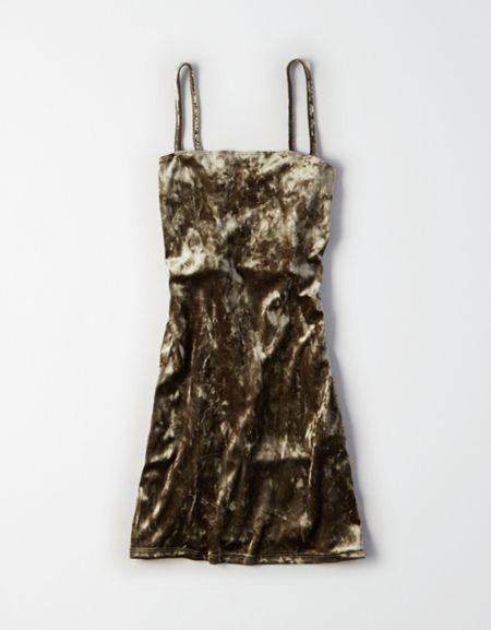 American Eagle Outfitters Don't Ask Why Velvet Square Neck Dress