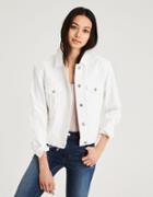 American Eagle Outfitters Ae Classic White Destroy Denim Jacket