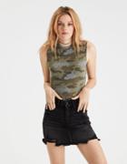American Eagle Outfitters Ae Camo Destroy Bodysuit