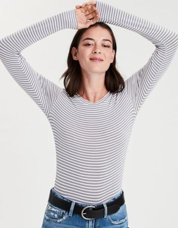 American Eagle Outfitters Ae Soft & Sexy Long Sleeve Bodysuit
