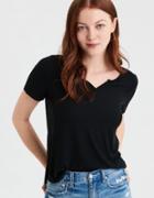 American Eagle Outfitters Ae Soft & Sexy Ribbed Notch-neck T-shirt