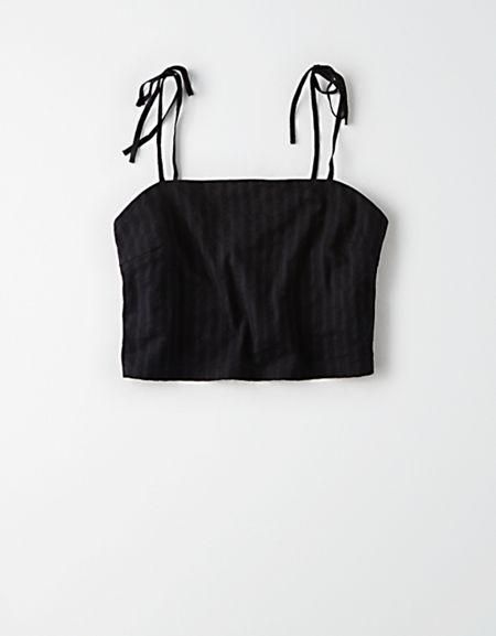 American Eagle Outfitters Ae Textured Tie Crop