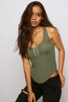 American Eagle Outfitters Don't Ask Why Ribbed Henley Tank