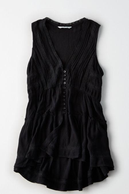 American Eagle Outfitters Ae Button-front Boho Tank