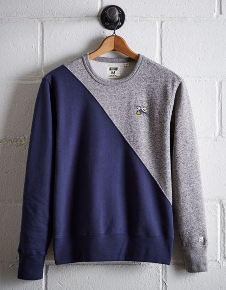 Tailgate Men's Michigan Diagonal Colorblock Sweatshirt
