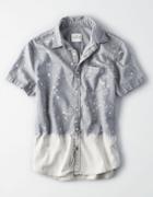 American Eagle Outfitters Ae Splatter Dye Short Sleeve Oxford Shirt