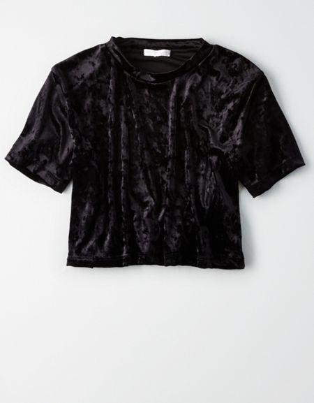 American Eagle Outfitters Don't Ask Why Velvet T-shirt