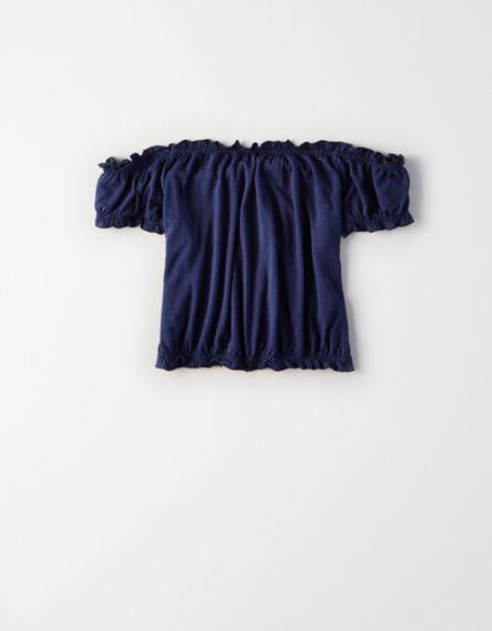 American Eagle Outfitters Ae Soft & Sexy Off-the-shoulder Crop Top