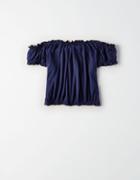 American Eagle Outfitters Ae Soft & Sexy Off-the-shoulder Crop Top