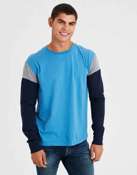 American Eagle Outfitters Ae Long Sleeve Colorblock T-shirt