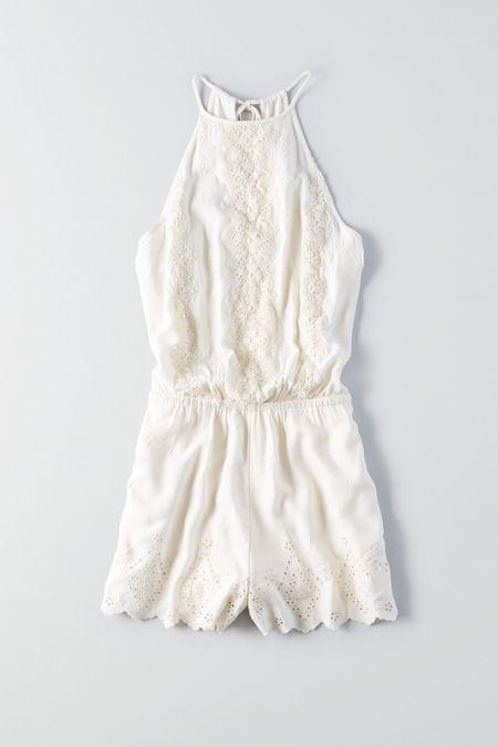 American Eagle Outfitters Ae Zig Zag Eyelet Romper