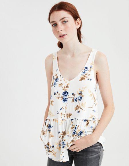 American Eagle Outfitters Ae Oversized Peplum Top