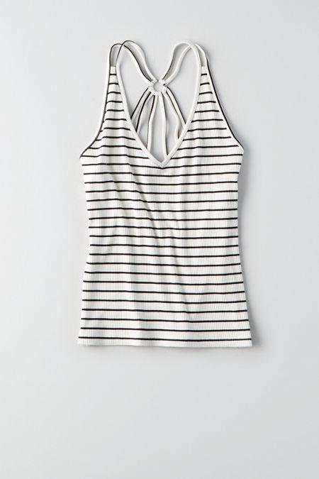 American Eagle Outfitters Ae Ribbed Strappy Back Tank