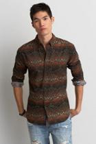 American Eagle Outfitters Ae Print Button Down Shirt