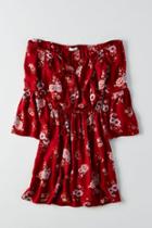 American Eagle Outfitters Ae Off-the-shoulder Bell Sleeve Dress