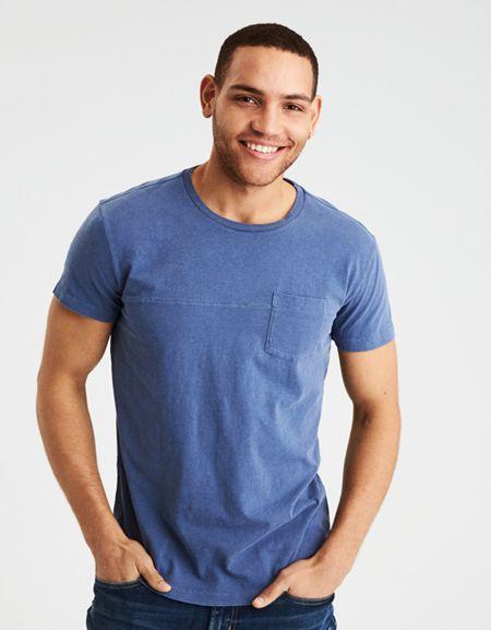 American Eagle Outfitters Ae Curved Hem Pocket T-shirt