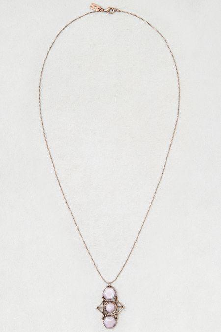 American Eagle Outfitters Ae Rose Quartz Art Deco Pendant