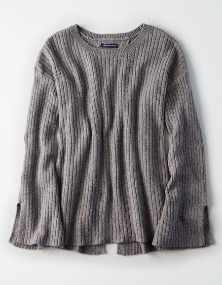 American Eagle Outfitters Ae Bell Sleeve Open Back Sweater