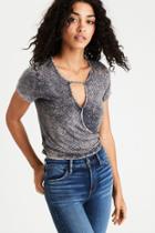 American Eagle Outfitters Ae Soft & Sexy Cropped Wrap T-shirt