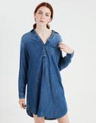 American Eagle Outfitters Ae Popover Denim Shirt Dress