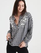 American Eagle Outfitters Ae Embroidered Gingham Blouse