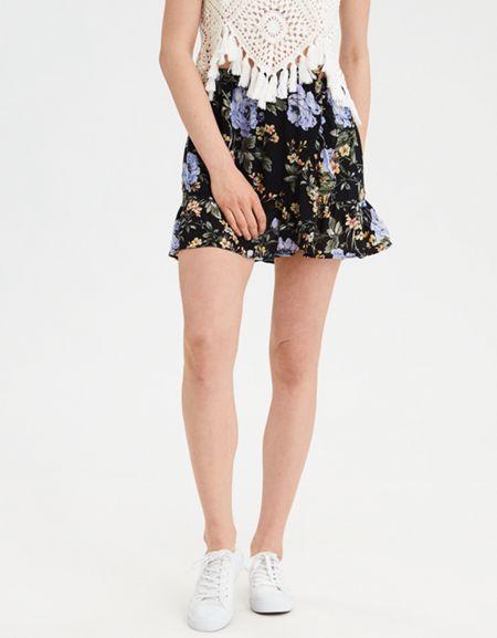 American Eagle Outfitters Ae Ruffle Hem Mini Skirt