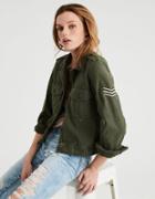 American Eagle Outfitters Ae Cropped & Patched Military Jacket