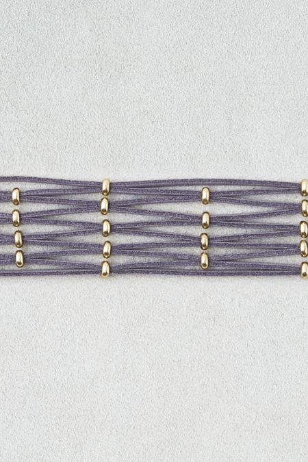 American Eagle Outfitters Ae Wide Gray Woven Choker