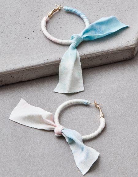 American Eagle Outfitters Ae Tie Dye Bow Hoop Earrings