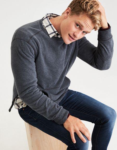 American Eagle Outfitters Ae Active Faux Sherpa Crew Neck Shirt