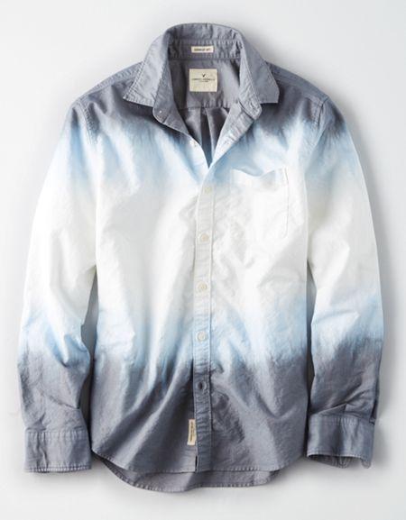 American Eagle Outfitters Ae Washed Button-down Denim Shirt