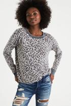 American Eagle Outfitters Ae Leopard Crew Sweatshirt
