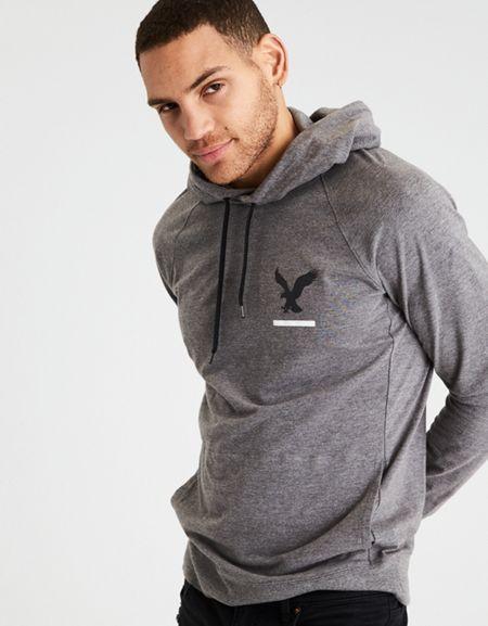 American Eagle Outfitters Ae Raglan Graphic Hoodie Tee