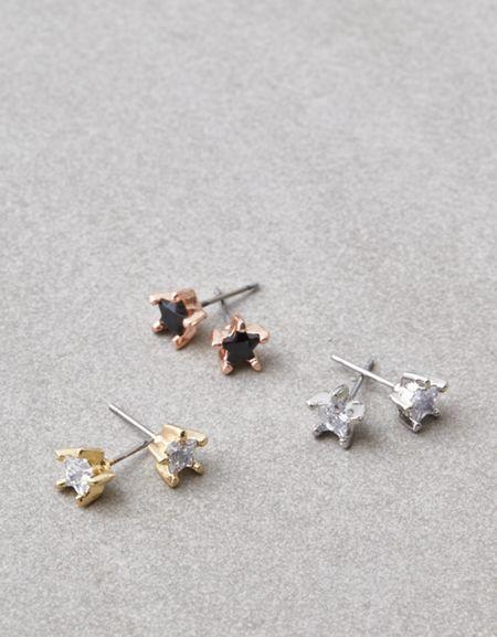 American Eagle Outfitters Ae Star Stone Stud Earrings 3-pack