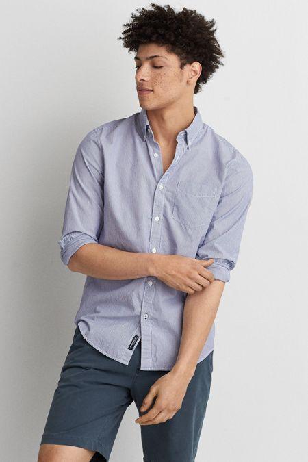 American Eagle Outfitters Ae Classic Stripe Poplin Shirt