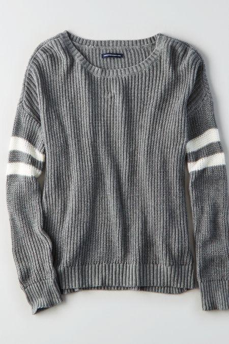 American Eagle Outfitters Ae Double-striped Varsity Sweater