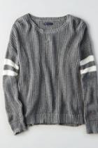 American Eagle Outfitters Ae Double-striped Varsity Sweater