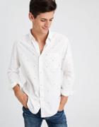 American Eagle Outfitters Ae Seriously Soft Printed Oxford Button-down Shirt