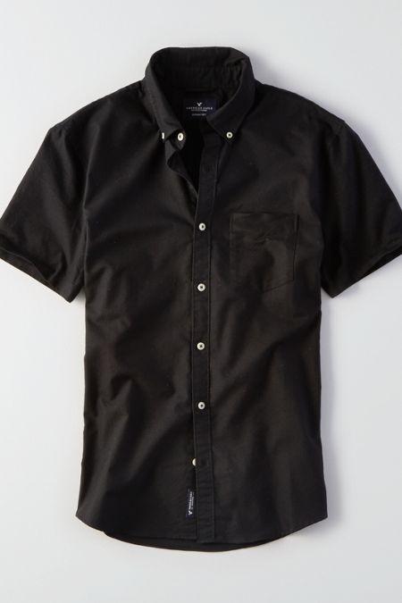 American Eagle Outfitters Ae Solid Short Sleeve Oxford Shirt