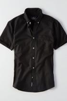 American Eagle Outfitters Ae Solid Short Sleeve Oxford Shirt